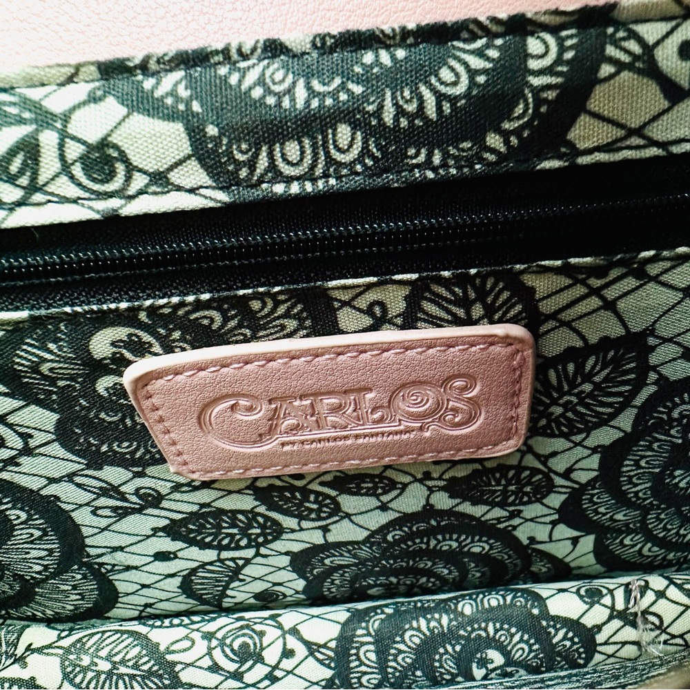Carlos by Carlos Santana Pink Structured Satchel Handbag with Colorful Flowers - Picture 3 of 8